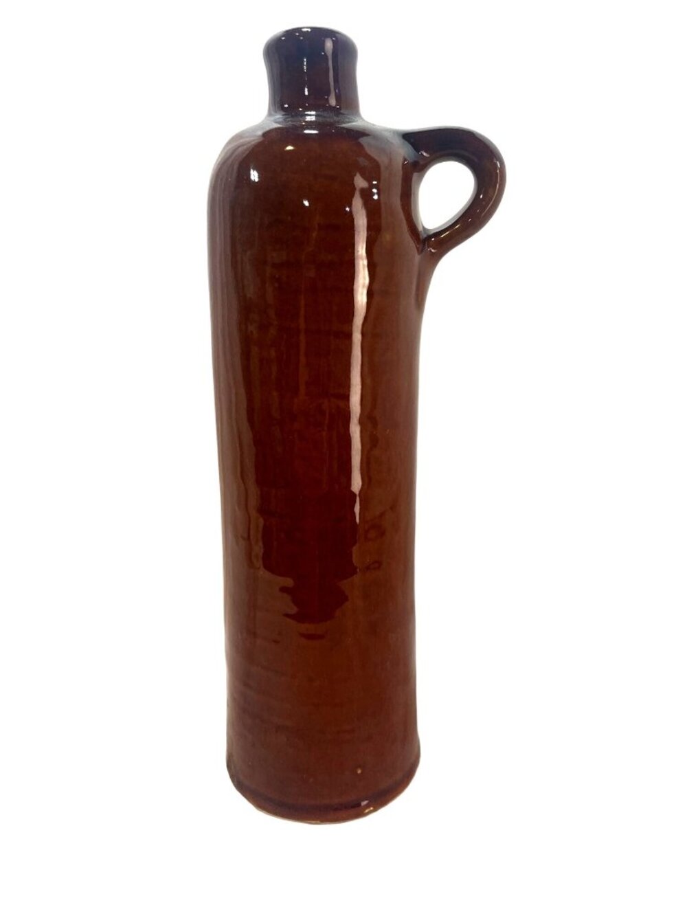 Vintage Beer Pottery Jug Brown 11.5" Decanter
